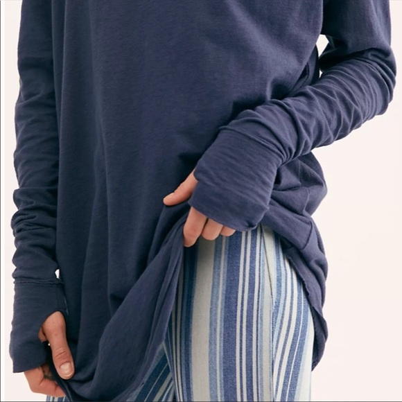 NWT Free People We The Free Arden Tee - Navy - Picture 3 of 10